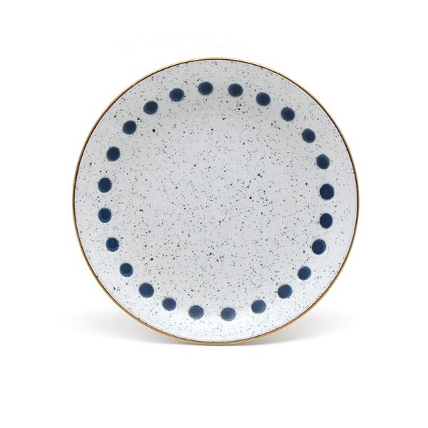 Столовая посуда Ужинная тарелка набор Каменная посуда Ручная живопись Ужинные наборы Золотые керамические столовые тарелки