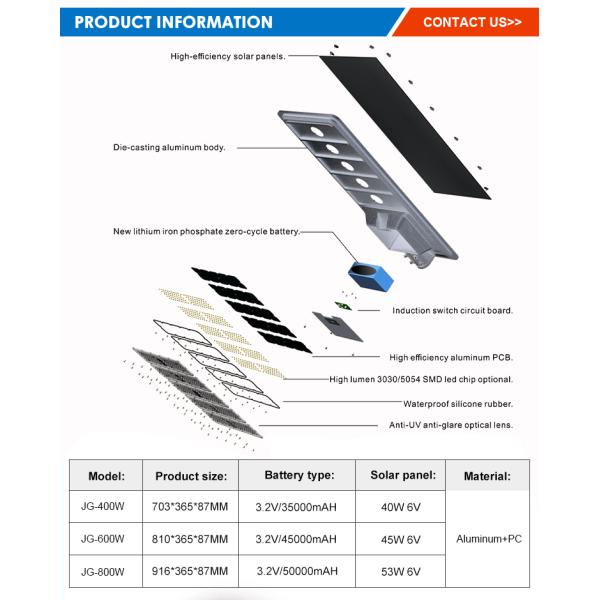 Integrated Streetlight Road Lamp 400w 600w 800w Outdoor All in One LED Solar Street Light