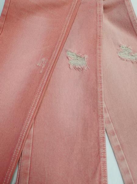 Ventas de fábrica Tejido color rosa estilo Twill izquierdo 10,6 oz Tejido de denim con 10 * 7 Construcción JSD3023P para jeans