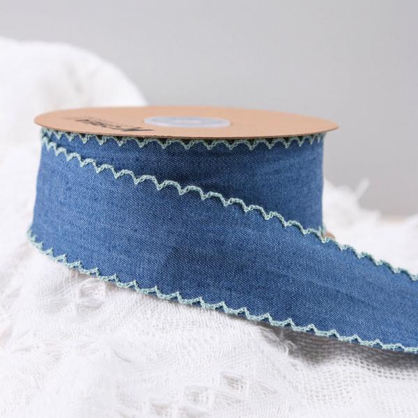 Décoration de vêtements Jeans ruban 38mm double face bord tissé