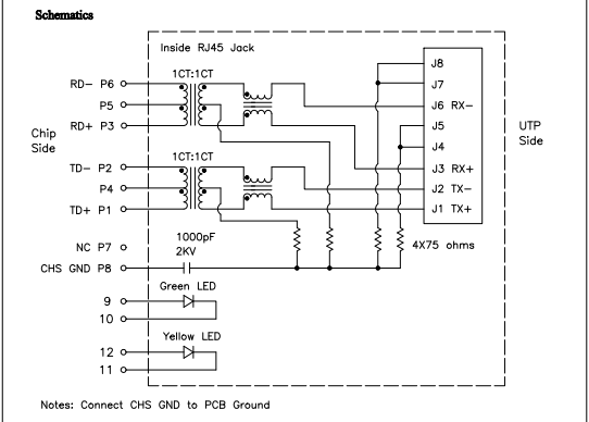 Single Port RJ45 Magnetic Jack HR911105A 10 / 100 / 1000Baase With Module / LED