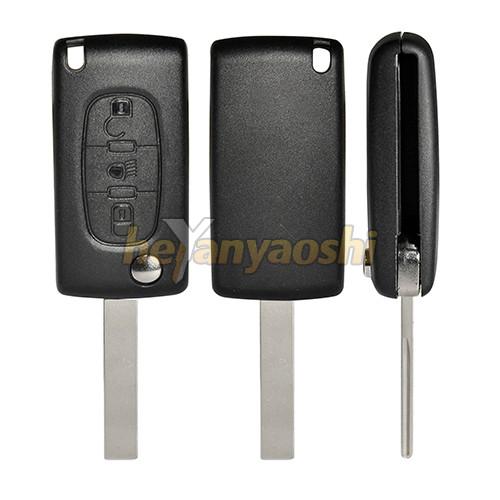 3 Button CE0523 Flip Shell For Citroen PSA