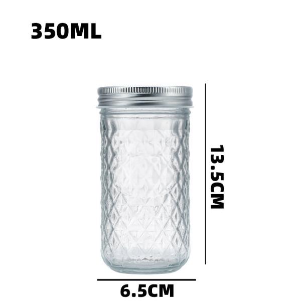 4oz 10oz 16oz Canning Jelly Jam Storage Jar With Sealed Silver Cap