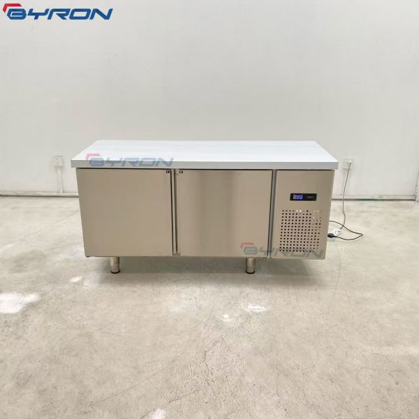 Stainless Steel Workbench Freezer Two Doors Workbench Fridge