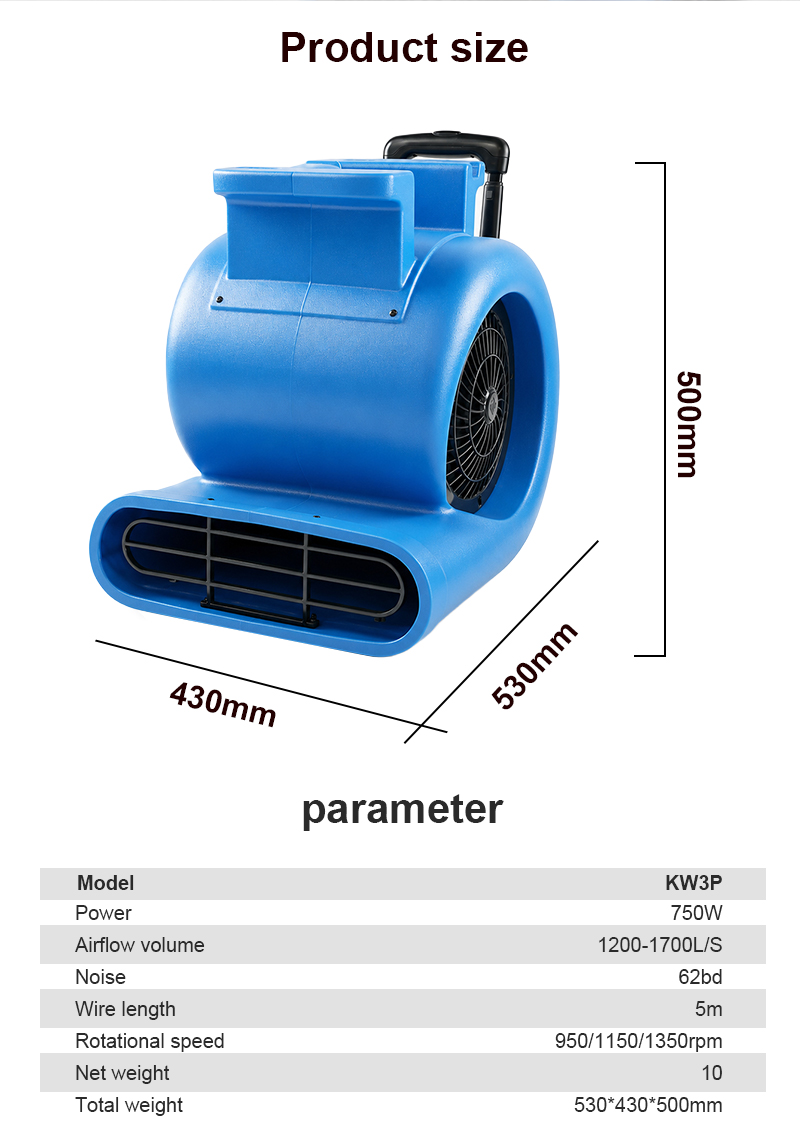 Factory Customized Electric Commercial Hair Dryer Three-speed Cold air Blower Suitable for Hotel Factorie Warehouse