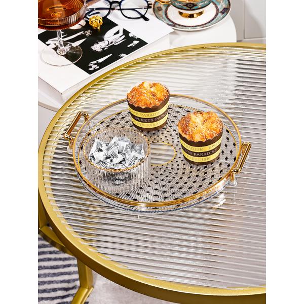Ceramic Round Tray for Securely Holding Cups Dishes Plates Durable Non-Slip Grip