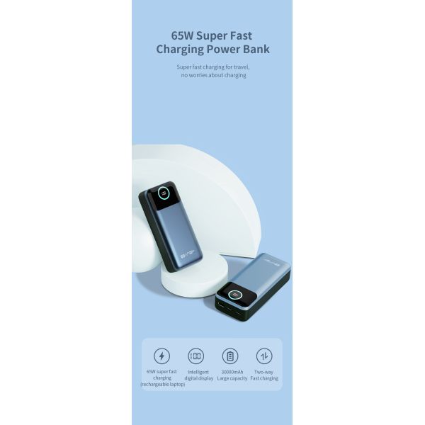 ABS Laptop Power Bank 30000mah Polymer 65w Double USB Battery Chargers