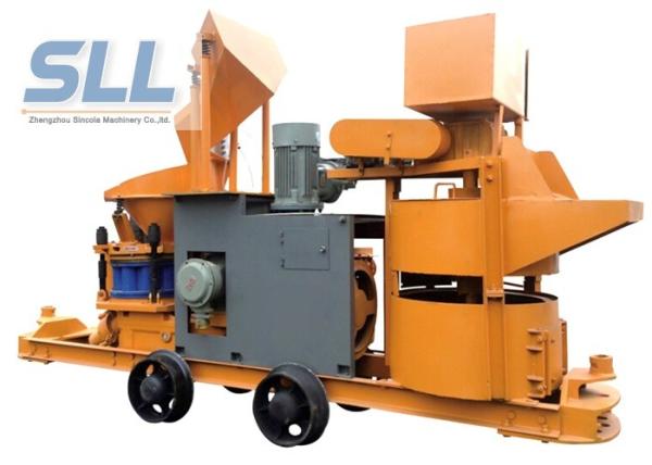 Customized Color Portable Shotcrete Machine With Cement Mixer / Hose Pump