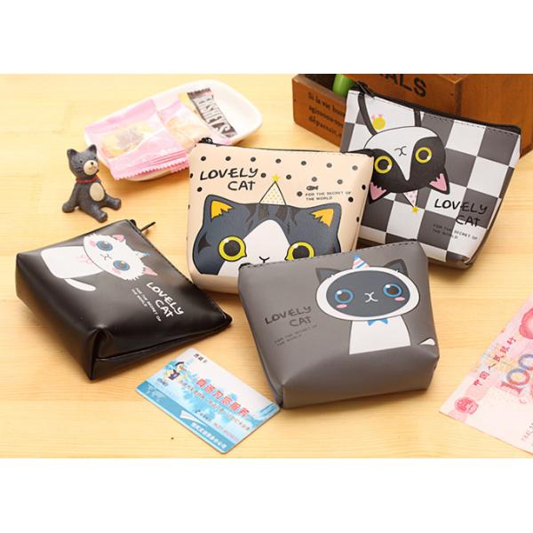 Customized Color Waterproof Headphone Storage Plastic Coin Purse for Cute Cat Key