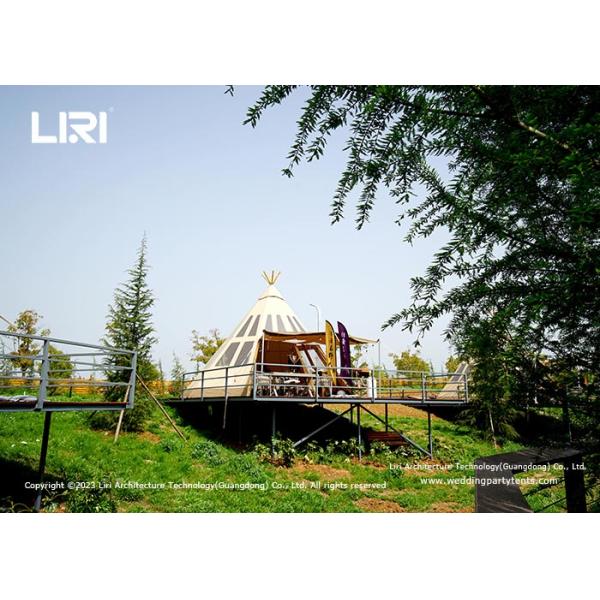 Canvas Luxury Glamping Tents Safari Wooden Pole Custom Camping Tipi Tents