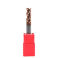 4mm Dia 4*10*4*50 TiAISiN Coated 4 Flat Flutes Carbide Square End Mill For Carbon Steel Alloy Steel Cast Iron