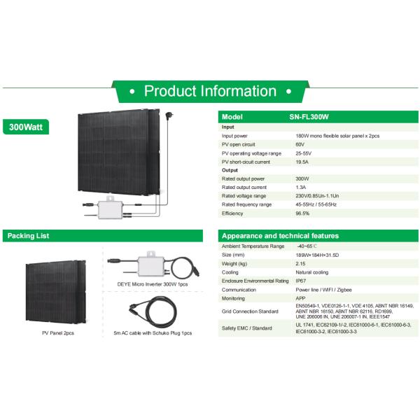 Солнечной системы балкона игры штепсельной вилки тип кремния портативной Monocrystalline