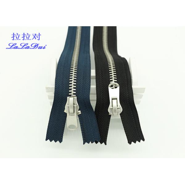 Normal Type 8# Antique Silver Closed End Zip Polyester Tape For Washed Pants And Jeans