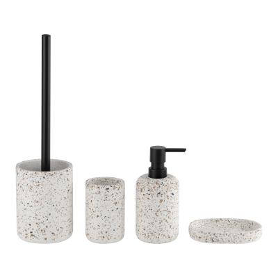 Brown Terrazzo Bathroom Accessories Bath Countertop Set Terrazzo Soap Dish For Bathroom Cleaning