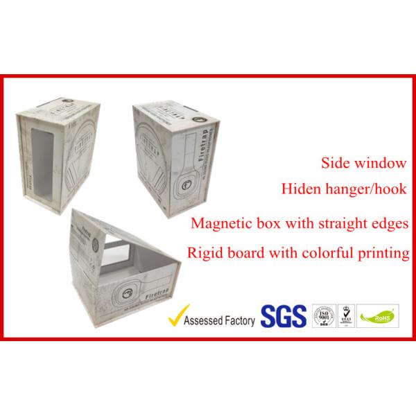 Magnetic Electronics Packaging Headphone Boxes , Hidden Hanger Color Paper Coated Packaging Box