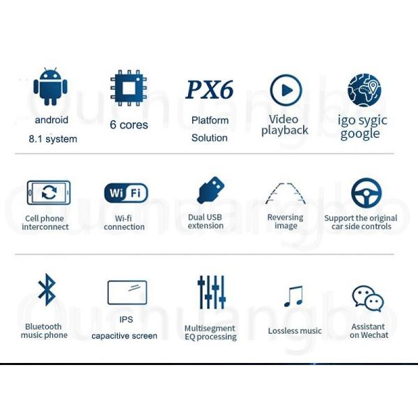 Ouchuangbo PX6 car audio gps stereo for Infiniti Q70 Q70L M25 M35 M37 M56 MX56 android  8.1 OS 4GB+64GB