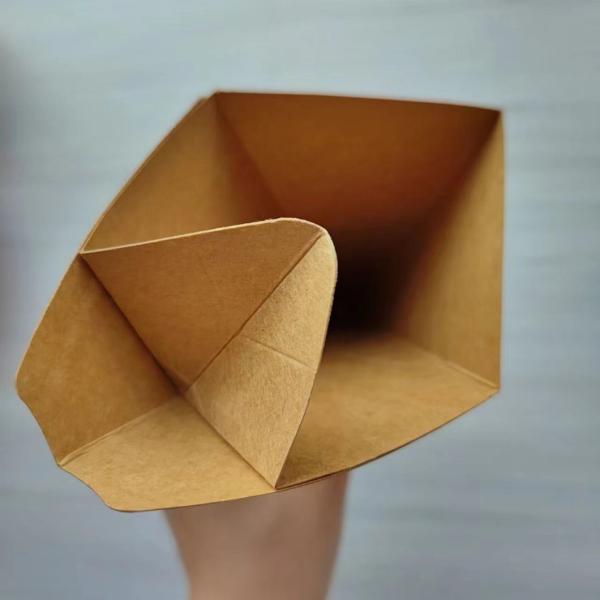 Paper Material Customized Chips Triangle Box with Shipping Cost and Oil Proof Bag