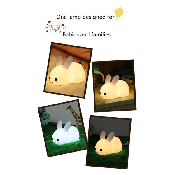 1200mah Battery Touch Control Rabit Night Light Color And Brightness Dimmable