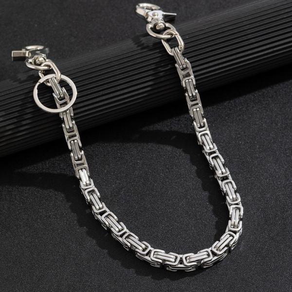 Unisex Jeans Pannts Stainless Steel Chain Belts For Men and Women Punk Metal Crescent Geometric Bag Chain Hip Hop Cool Street keychain