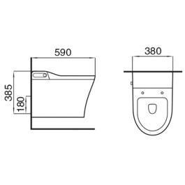 Toilettes intelligentes modernes fonctionnelles et performantes avec réservoir d'eau en céramique intégré