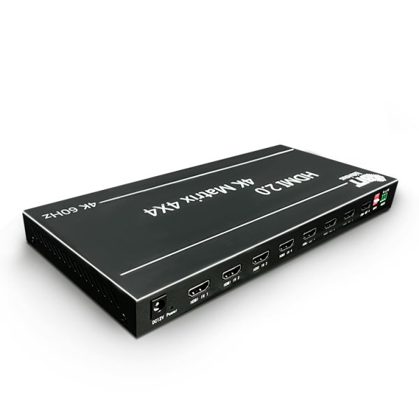 4K60 HDMI Matrix Switch 4 in 4 Out with HDMI 2.0 Support for Multi-Screen Control