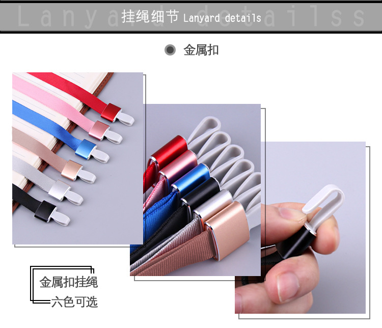 Aluminum Alloy Card Holder Lanyard Name ID Identity Badge Holder 6 Inch