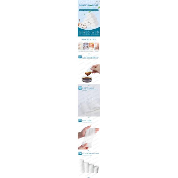 9m*2.5cm 100% Cotton Gauze Roll Medical Disposable Products
