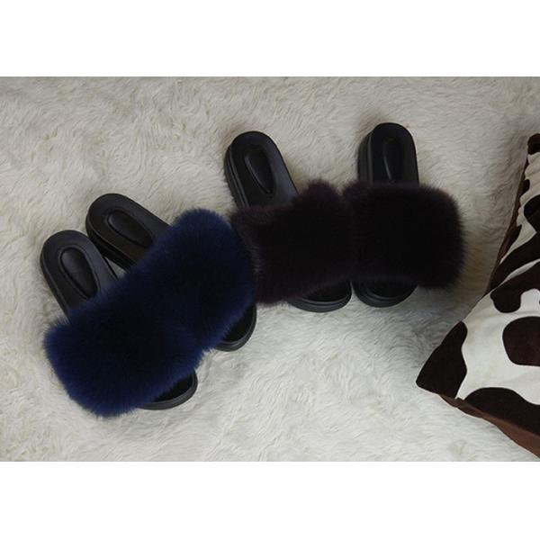 Señora Sandals Women's Fox Slippers, deslizadores borrosos del verano de la diapositiva del super suave 