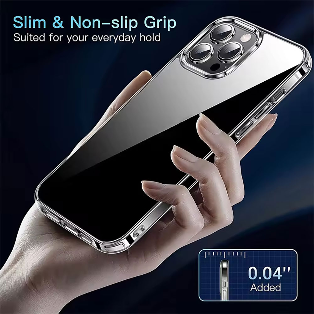 Laudtec Soft TPU Smart Phone Cover Clear Back Cover Transparent Cellphone Case for Iphone 13 Pro Max 14 Pro Max PC TPU Case