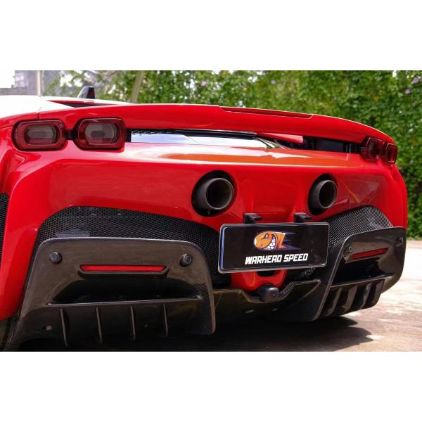 For Ferrari SF90 Dry Carbon Fiber Body Kit SF90 OEM Style Carbon Fiber Front Lip Diffuser Spoiler Side Skirt