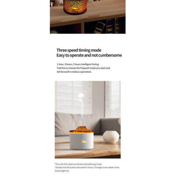 OEM Creative Flame Aroma Humidifier Ultrasonic Essential Oil Diffuser 320ml Capacity