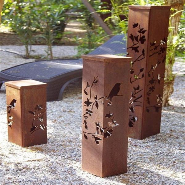 Luzes de jardim de aço corten impermeabilizantes externas 10 W 12 W para gramado