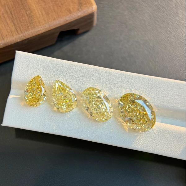 Yellow  Oval Cut 0.5carat- 2.5carat  Lab Grown Diamond HPHT CVD  Diamond Fancy pink Color VVS VS 3EX Loose Diamond IGI Certified