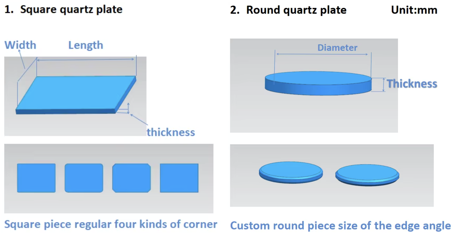 High Transmittance Fused Silica Quartz Glass Plate for Optical Instruments