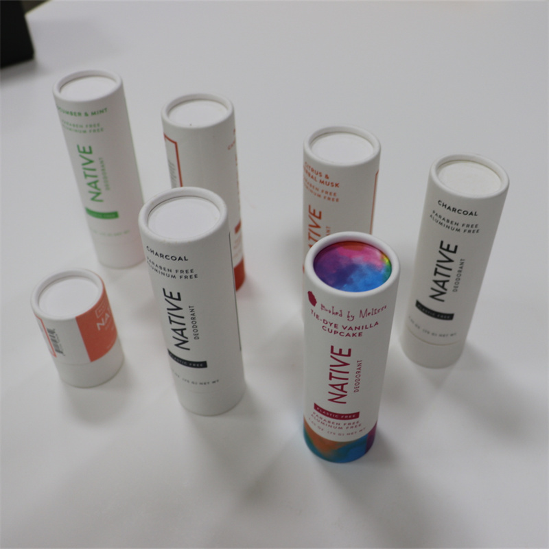 Round Cylindrical Kraft Paper Tube Box Eco Friendly CMYK Offset Foil Stamping