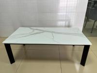 Mesa de café cerâmica retangular facilmente limpa com base de ferro CT-510