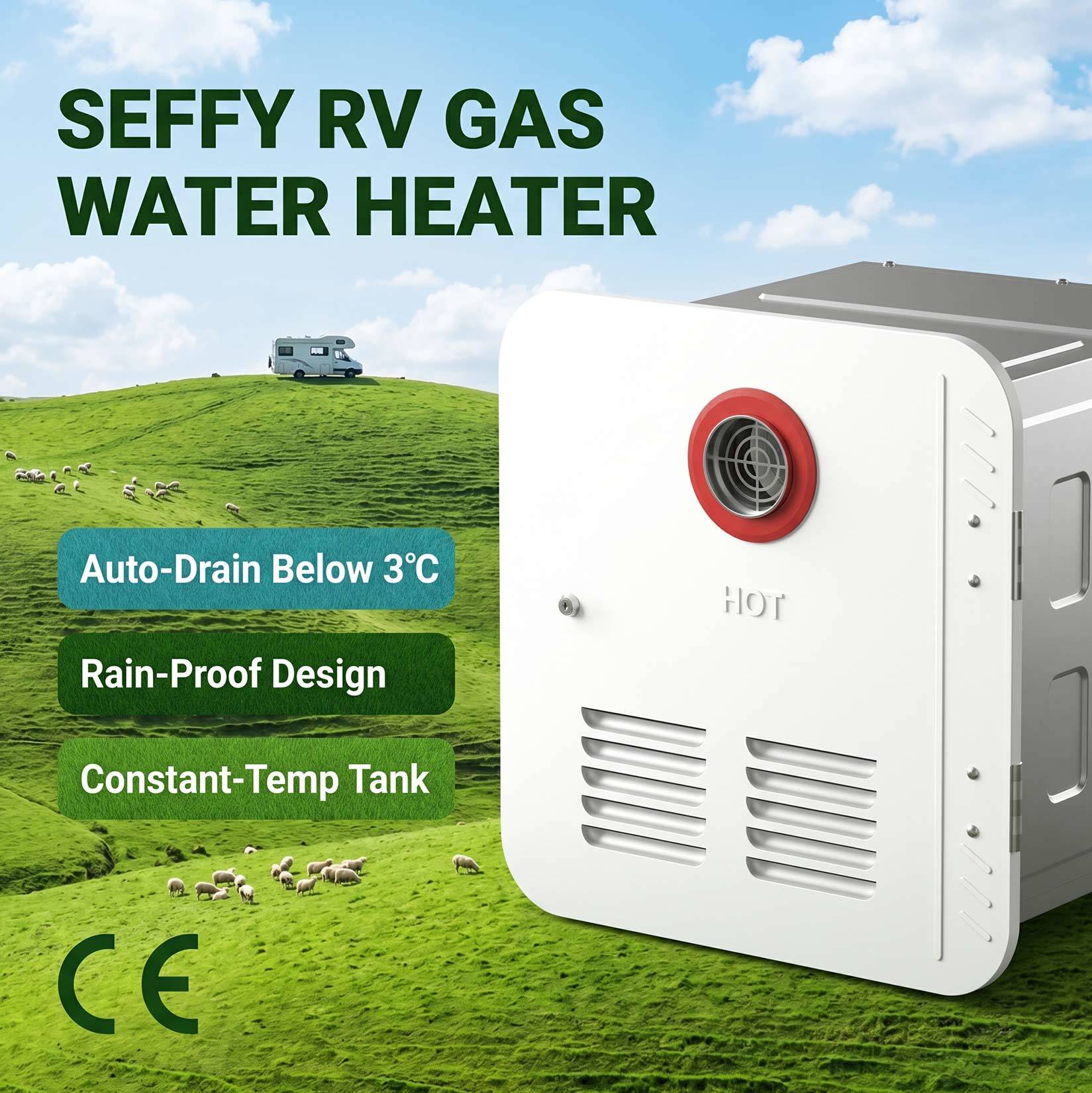 RV Motorhome 12V DC Tankless Instant Propane Gas Water Heater 80,000 BTU Stainless Steel Outdoor Camping On-Demand Hot Selling
