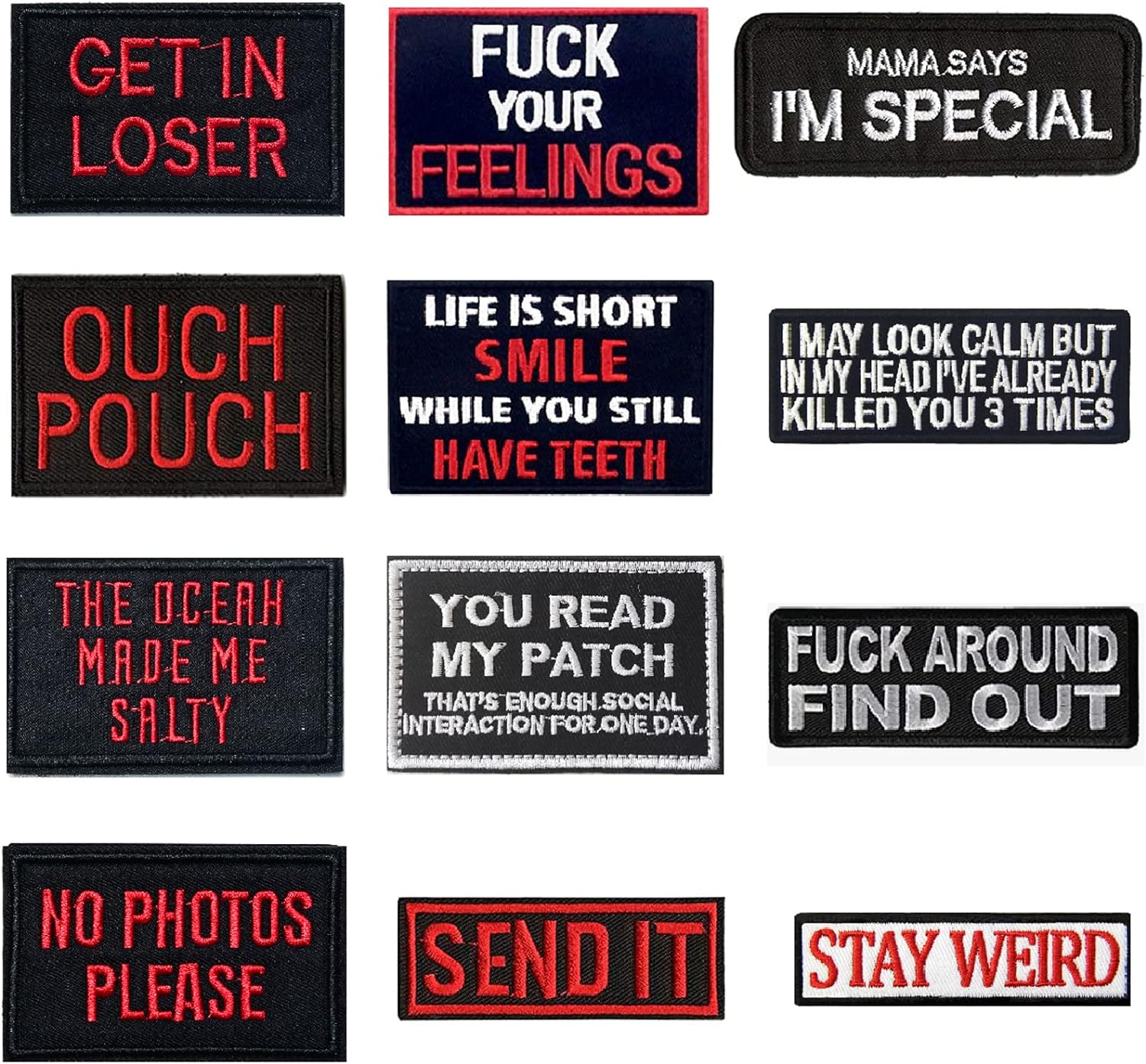 Allsize Custom Funny Patch Full Embroidery Loop and Hook Patches for Caps Backpacks Vest Harness Uniforms