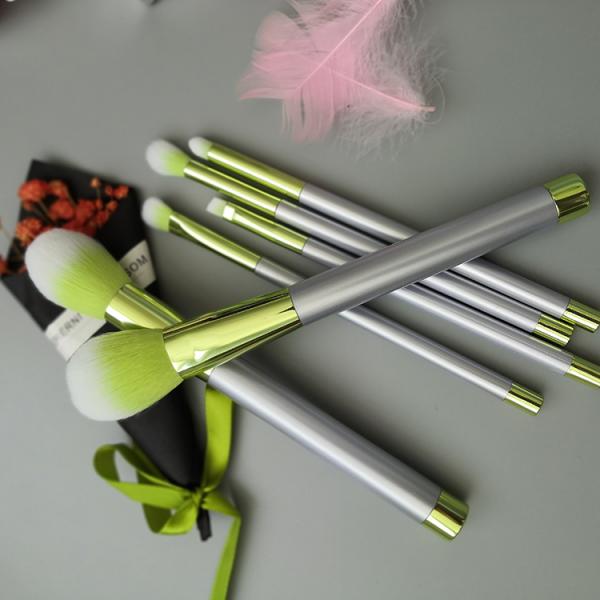 Green Eco Friendly Makeup Brush Set Soft Bristle Plastic Professional Eye Makeup Brush Set