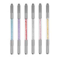 Comprimento dobro de Crystal Acrylic Microblading Tattoo Pen 14cm dos lados