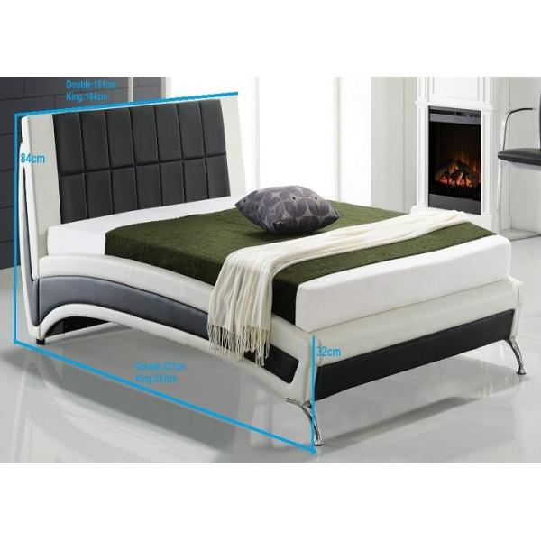 Muebles dobles del dormitorio del tamaño del marco de cuero de la cama de rey Upholstered Platform Faux