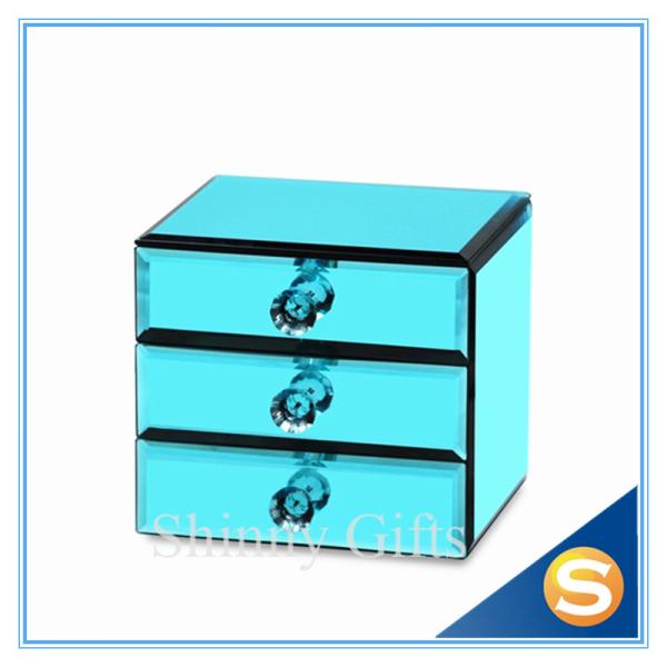 High Quality New Design Glass Jewelry box With Mirror China Manufacturers