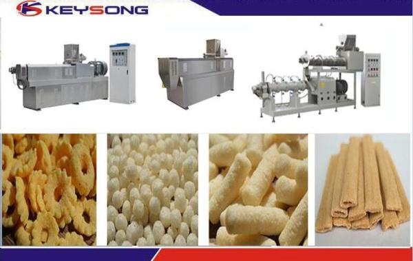 Rice Snacks Making Machine , Corn Puff Extruder Machine CE ISO Certification