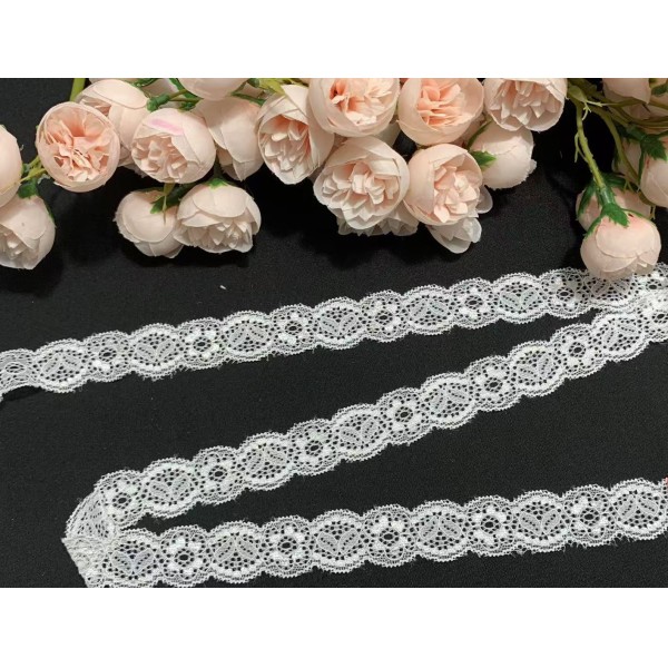 2.5cm Elastic French Lace (Nylon/Spandex) Knitted Trim for Ladies' Clothing & Hats Accessories