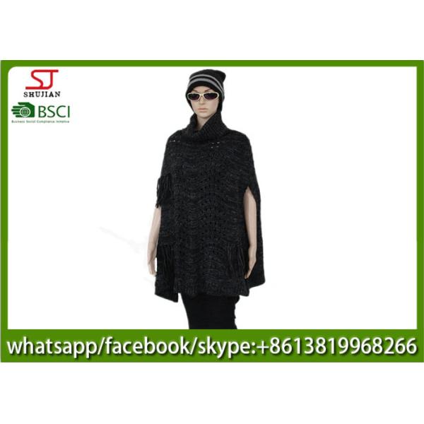 410g 110*110cm 100%Acrylic Knitting Mixed Yarn waistcoat poncho factory keep warm fashion match clothes