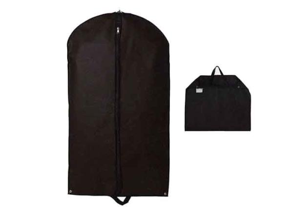 Custom Black/Blue Nonwoven Suit Garment Bag With Handle Dustproof Design Zipper Closure
