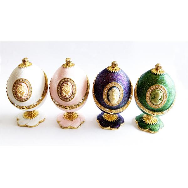 Luxury RoseFaberge Easter Eggs Jewelry Box Russian Royal Case Metal Faberge Egg Faberge Egg Jewerly Trinke t Box
