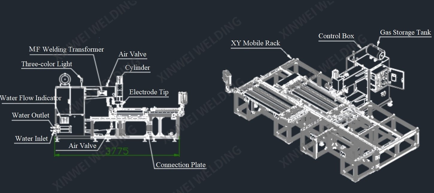 Automatic CNC XY Axis MFDC Spot Welding Machine for Sheet Metal Production