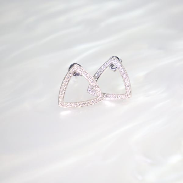 Customized 18K Gold Triangle Diamond Earrings Fine Jewelry IGI GIA Lab Grown Diamonds Perfect Anniversary Wedding Banquet Gift