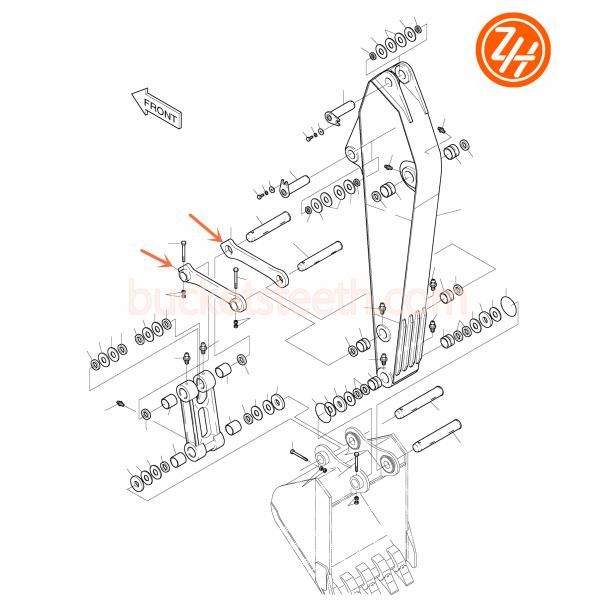 2155-1306B 53HRC Excavator Link DH300 DX300 2155-1307B Doosan Daewoo Parts